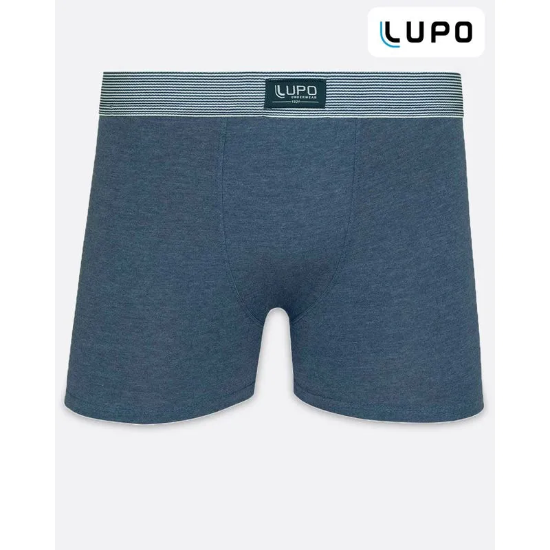 Cueca Boxer Elástico Listrado Lupo Azul G