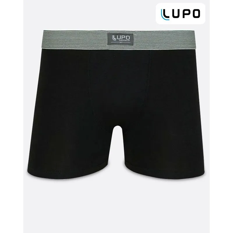 Cueca Boxer Elástico Listrado Lupo Preta GG