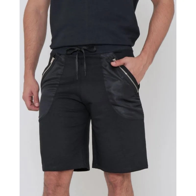 Bermuda Moletinho Masculina Com Detalhe Zíper Preta P