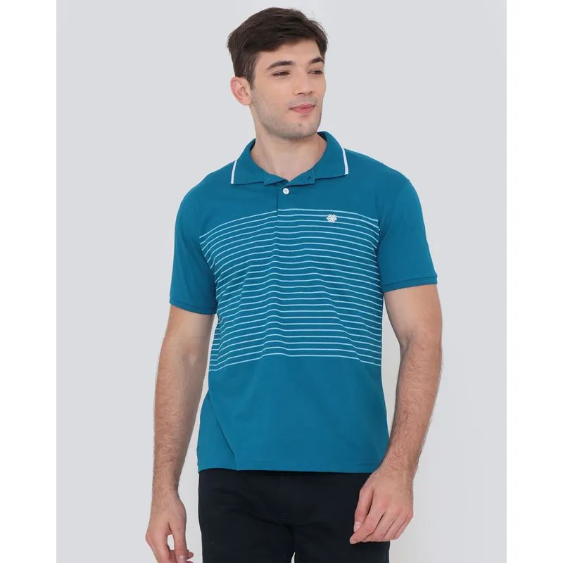 Polo Masculina Estampa Listrada Azul M