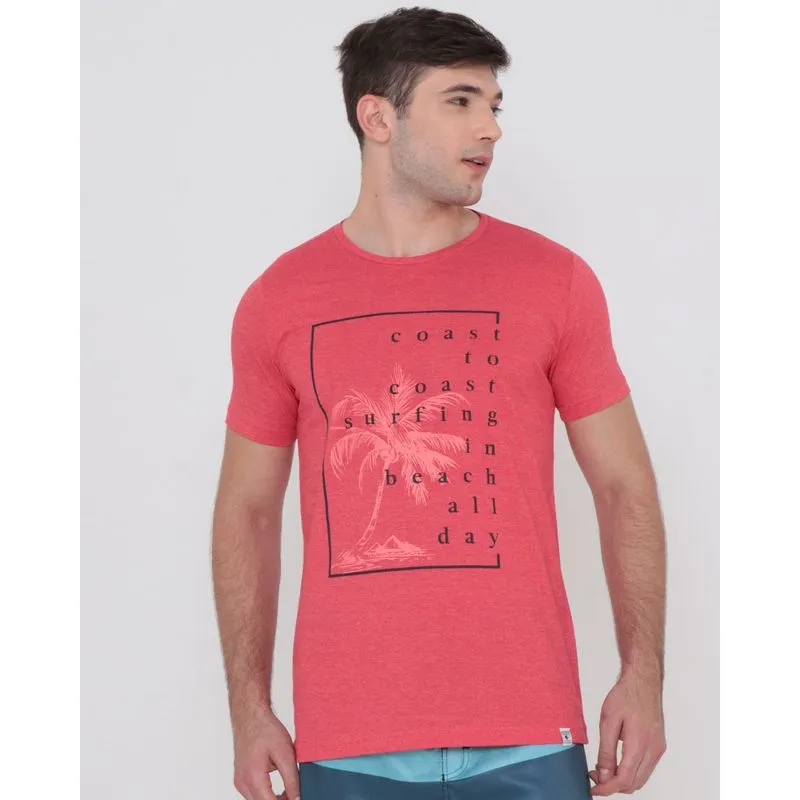 Camiseta Surf Estampada Vermelha G