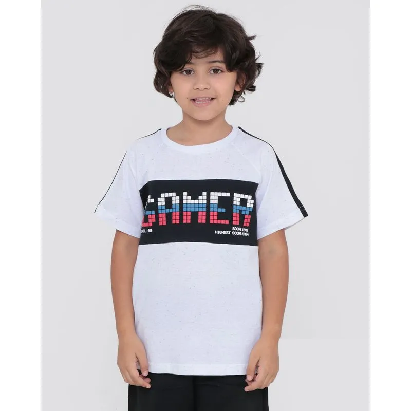 Camiseta Infantil Estampa Game Botonê Branca 8