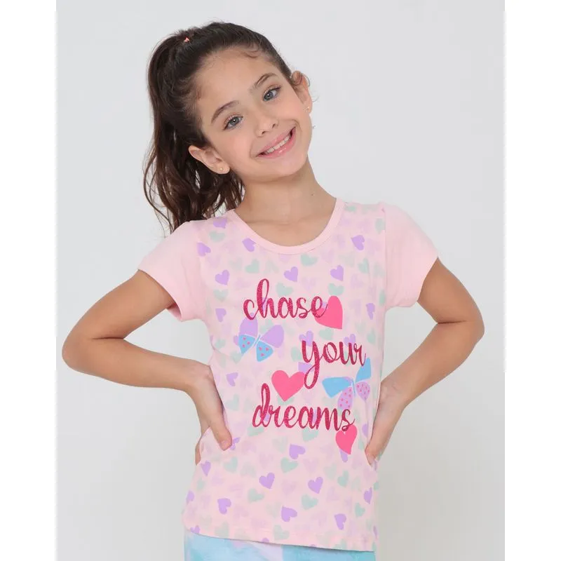 Blusa Infantil Estampa Com Glitter Rosa 10