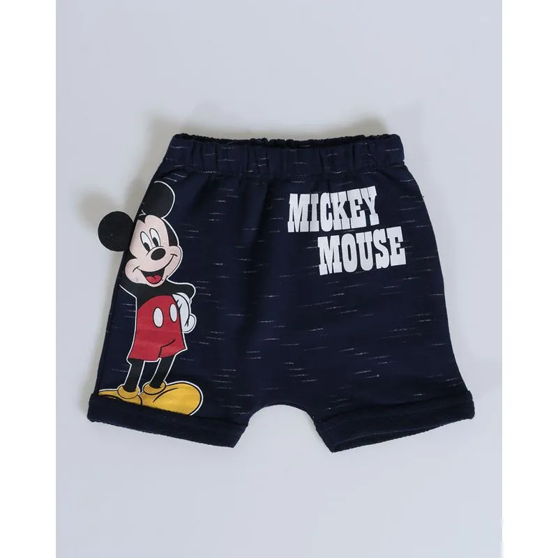 Bermuda Bebê Moletinho Mickey Mouyse Disney Azul Marinho G