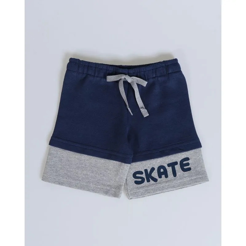 Bermuda Bebê Moletinho Cordão Skate Marinho G