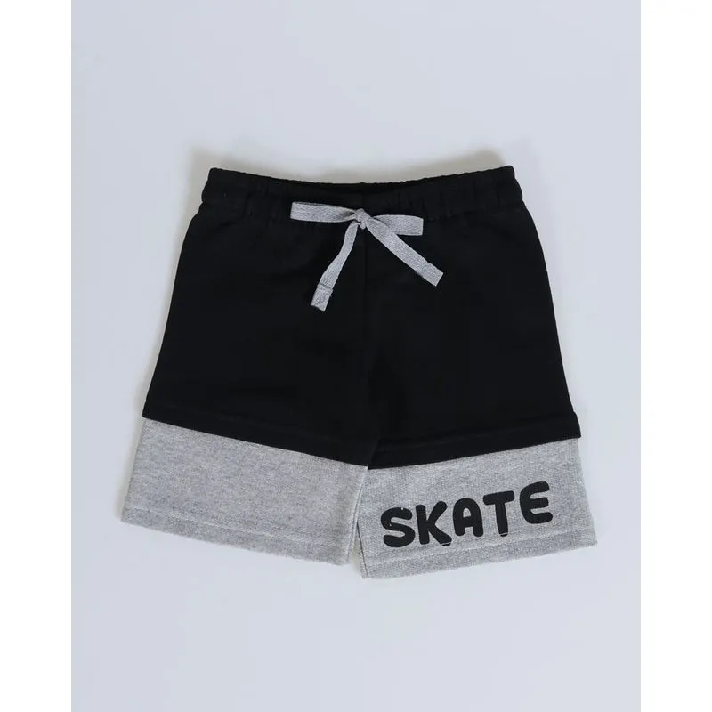 Bermuda Bebê Moletinho Cordão Skate Preta P