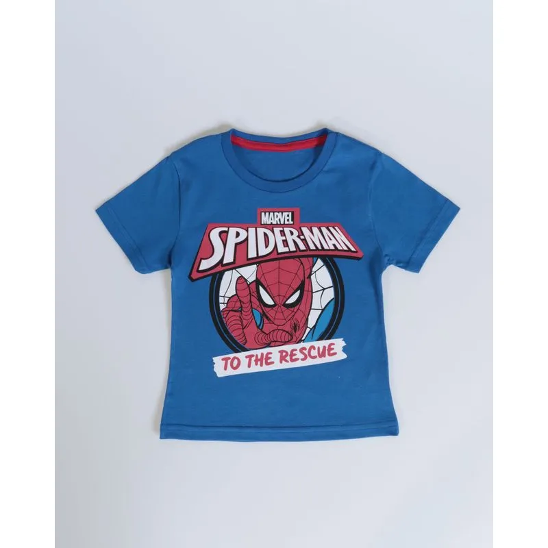 Camiseta Bebê Algodão Marvel Homem Aranha Azul 2