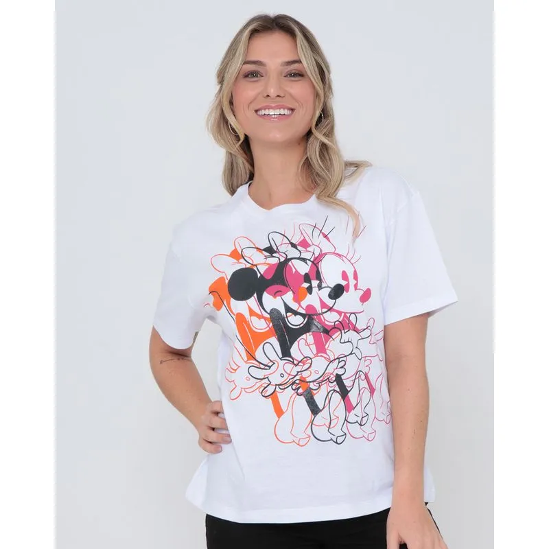 Blusa Estampada Minnie Mouse Disney Branca GG
