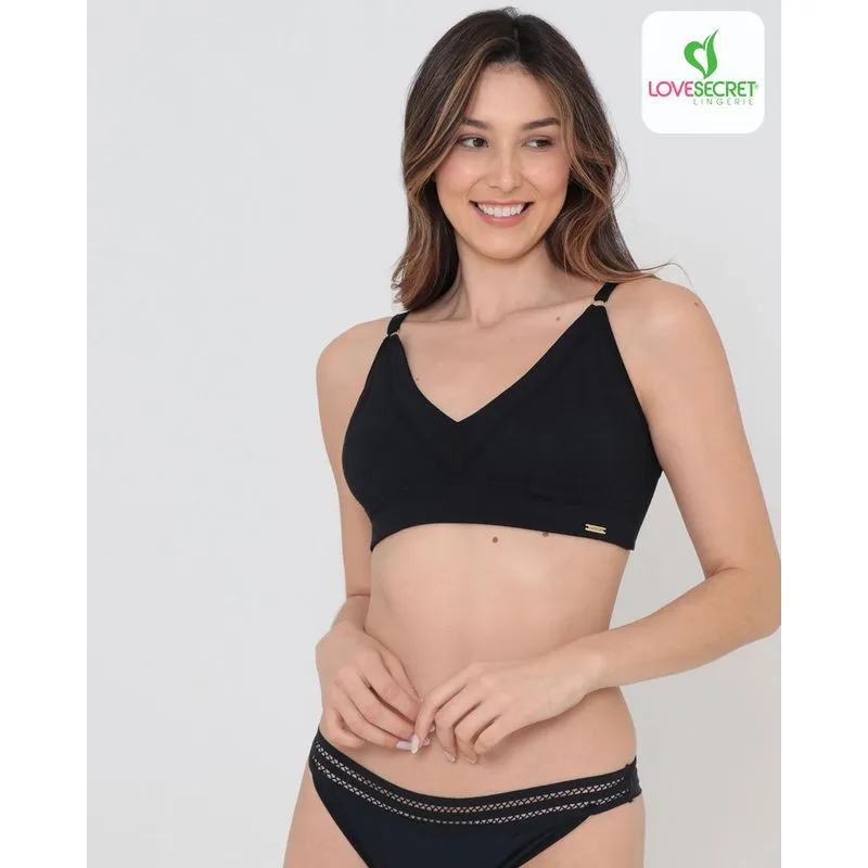 Sutiã Love Secret Sem Bojo Alta Sustentação Preto 44