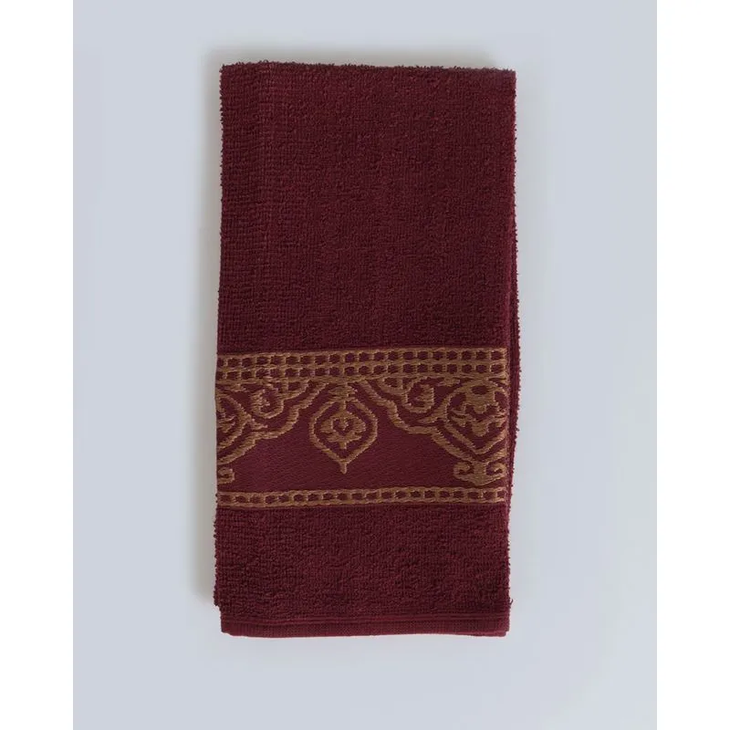 Toalha De Rosto Marrocos Jacquard Vinho UN