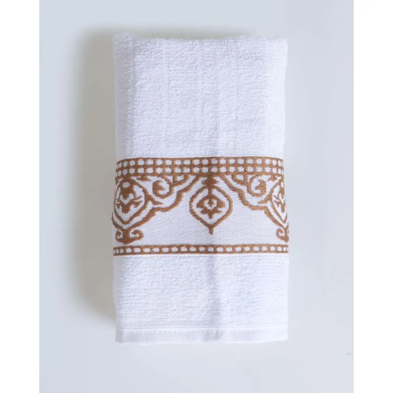Toalha de Rosto Marrocos Jacquard Branca UN
