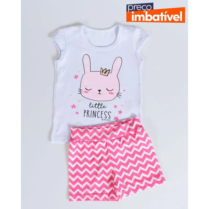 Conjunto Bebê Estampa Coelhinha Branco 2
