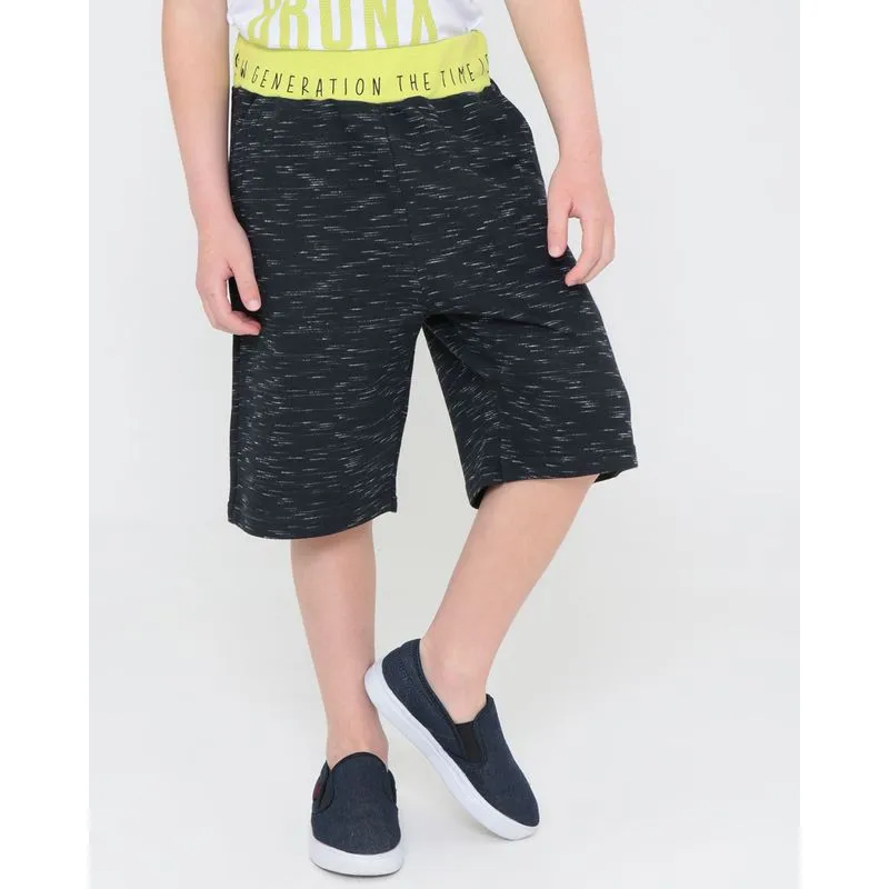 Bermuda Infantil Elástico Estampado Moletinho Preta 4