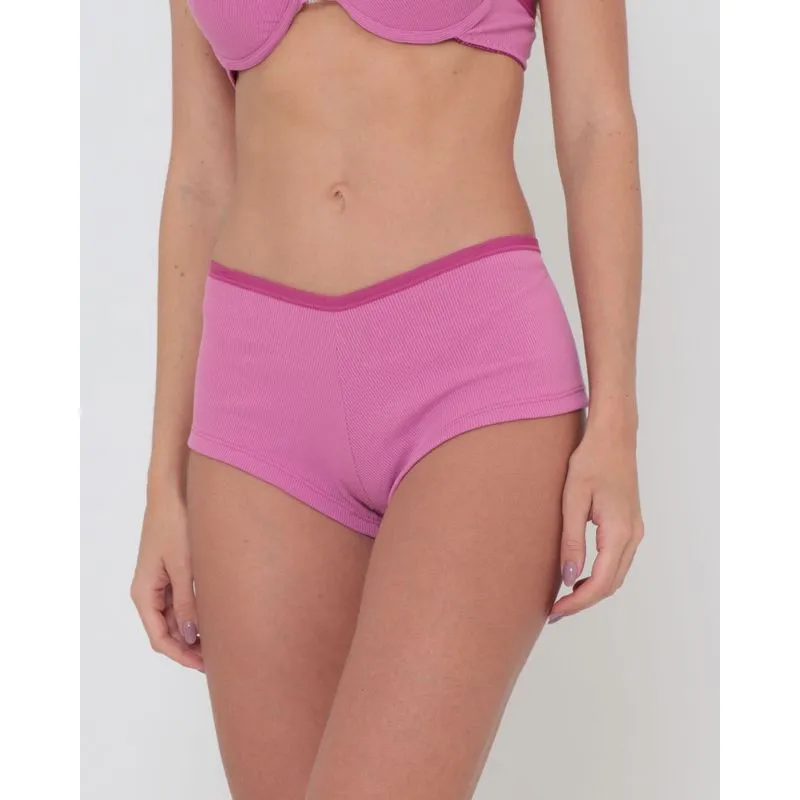 Calcinha Caleçon Avulsa Malha Básica Rosa GG