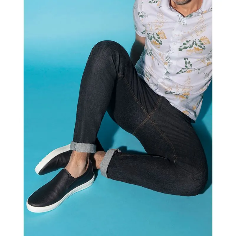 Calça Jeans Masculina Reta Básica Denim Preta 46