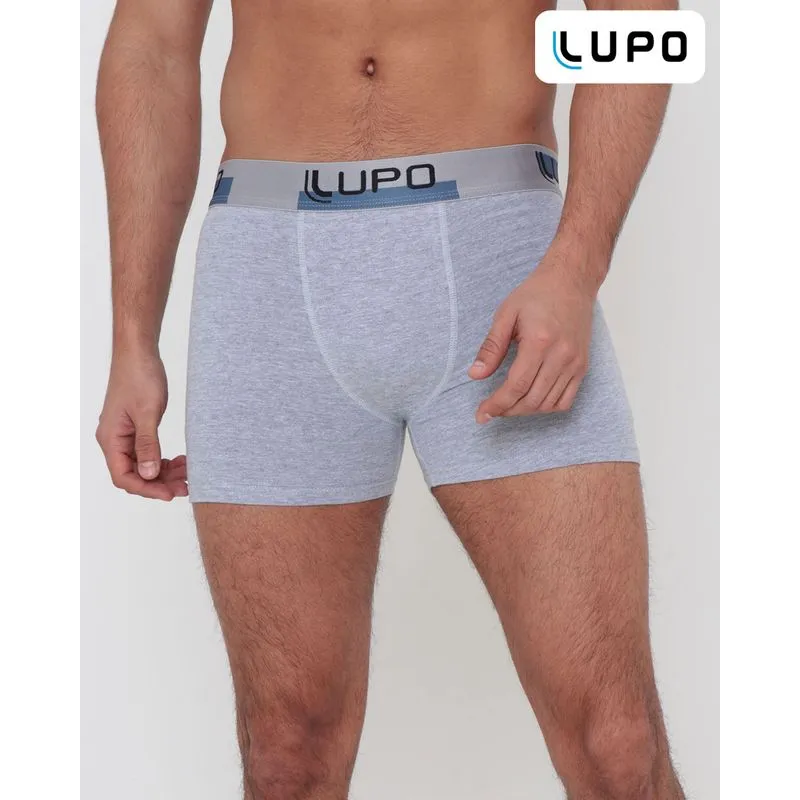 Cueca Boxer Lupo Elástico Algodão Mescla Cinza M
