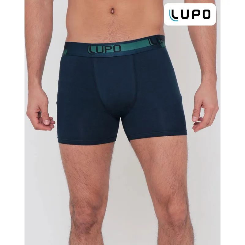 Cueca Boxer Lupo Elástico Algodão Azul Marinho GG