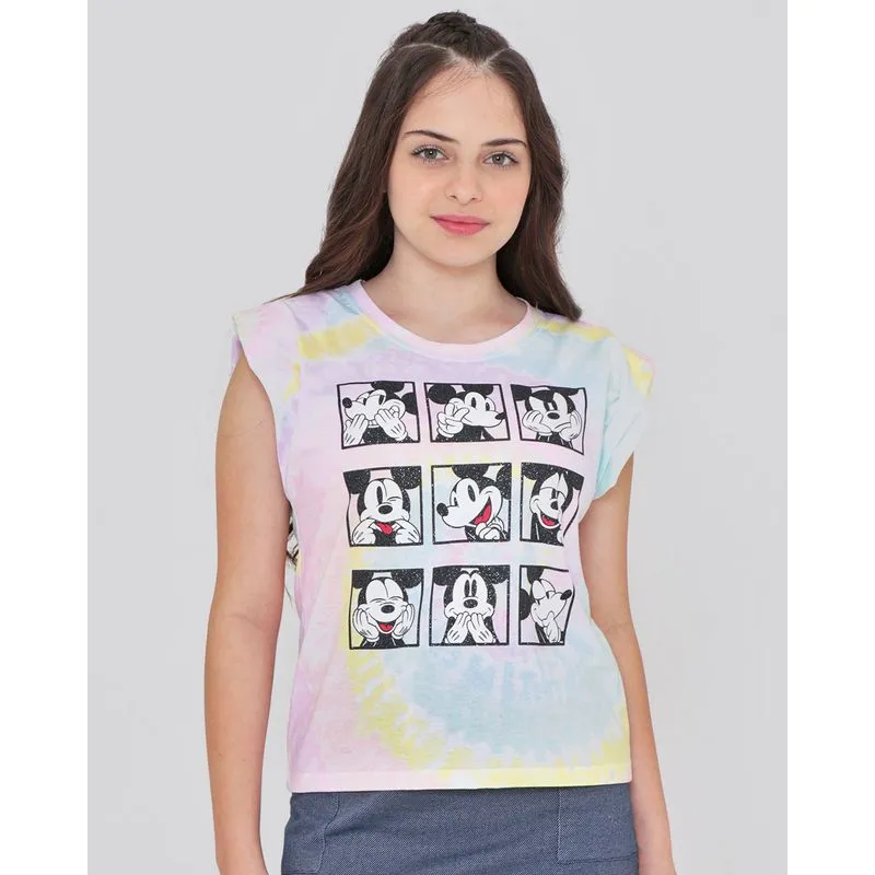 Regata Juvenil Mickey Disney Tye Dye Rosa 10