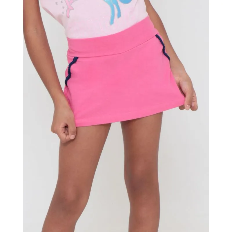 Short Saia Infantil Pom Pom Rosa 8