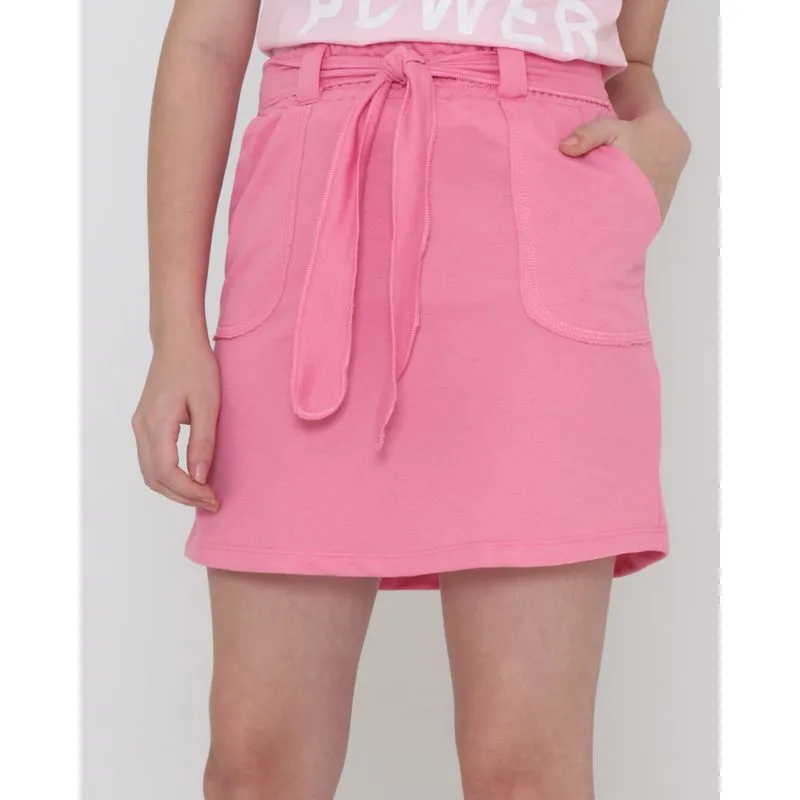 Saia Juvenil Moletinho Com Tira De Amarração Rosa 14