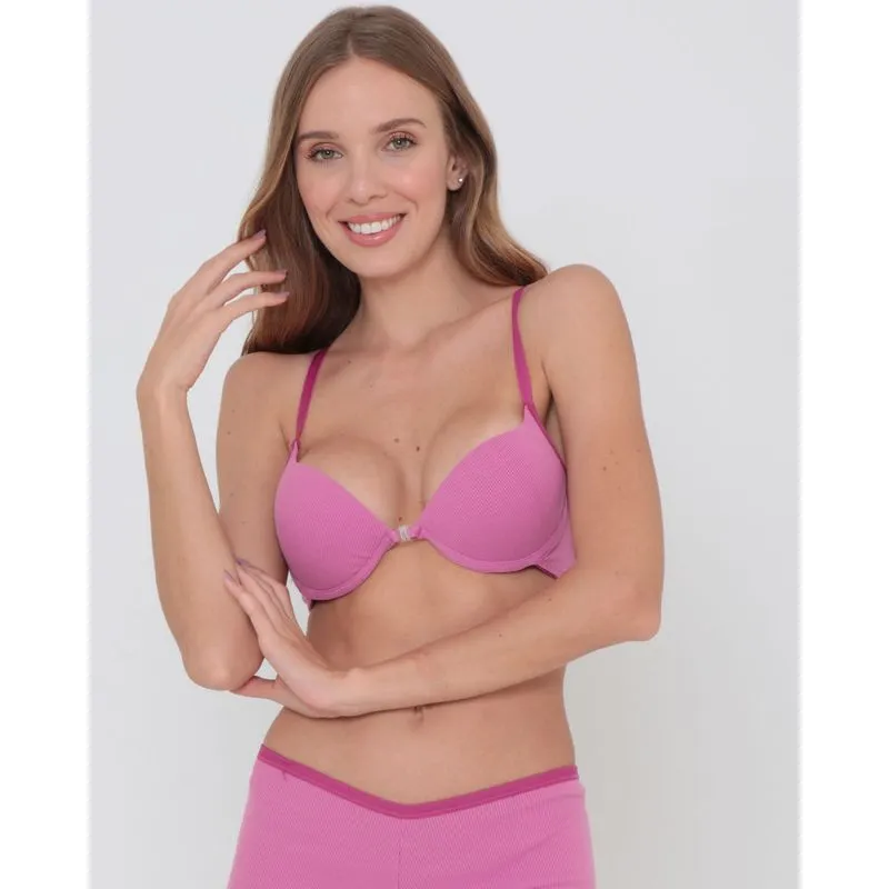 Sutiã Nadador Avulso Malha Canelada Liso Rosa 46