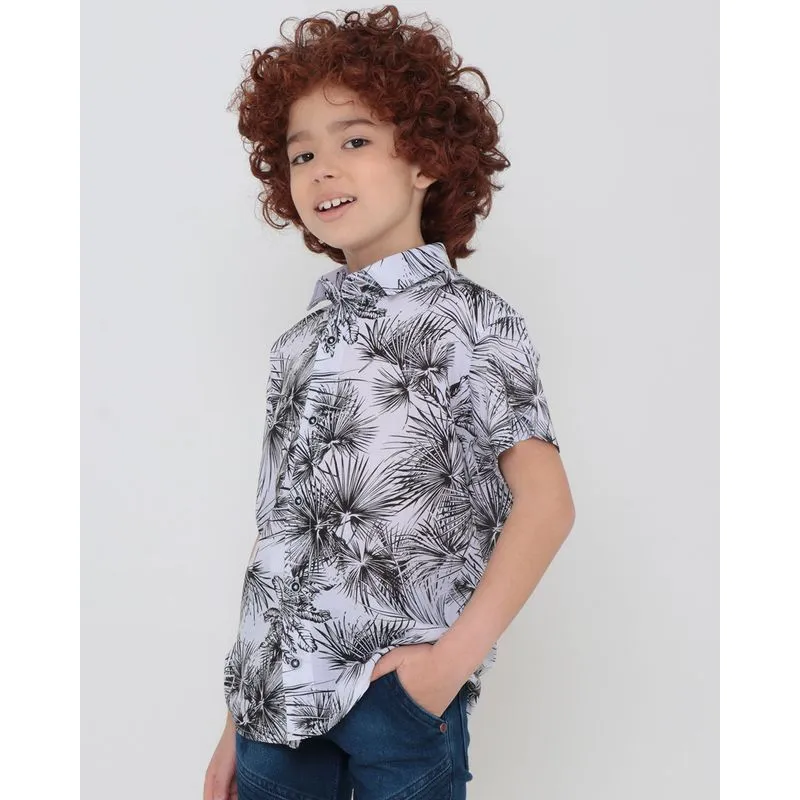 Camisa Infantil Estampa Floral Branca 8