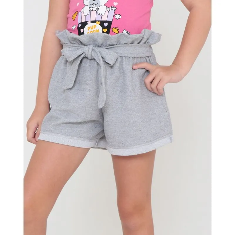 Short Juvenil Moletom Clochard Liso Mescla Cinza 12