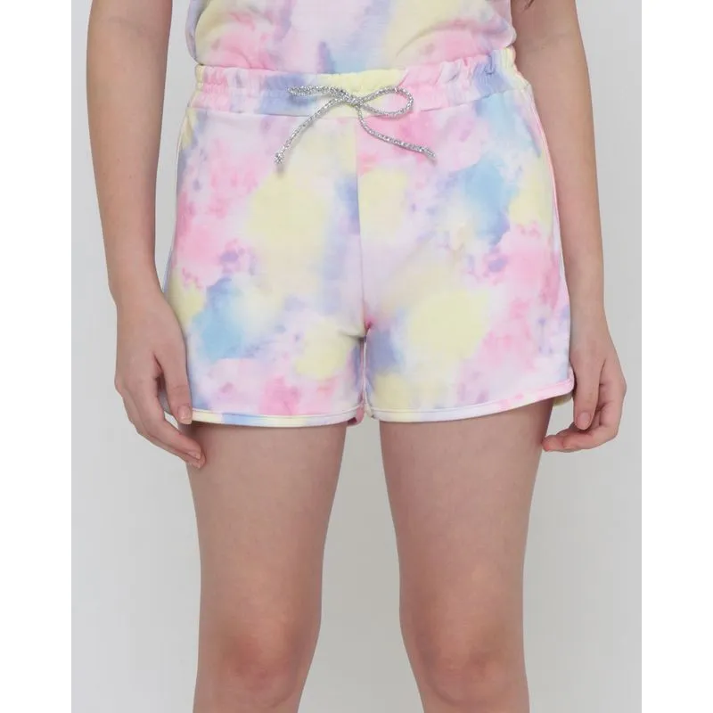 Short Juvenil Moletinho Boxer Tie Dye Rosa 16