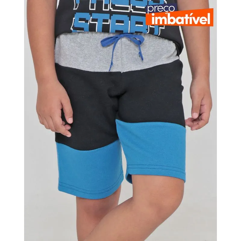 Bermuda Infantil Moletinho Com Recortes Cinza 8
