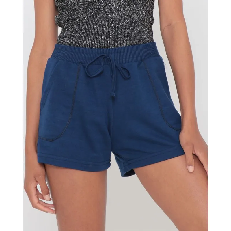 Short Feminino de Moletinho Azul Marinho M