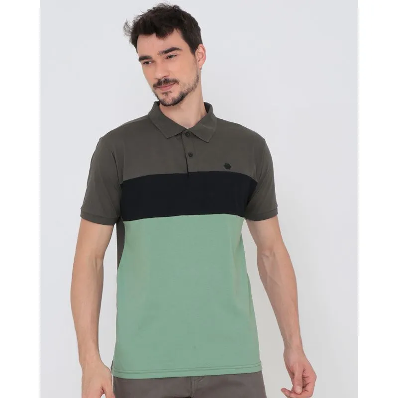 Polo Masculina Com Recortes Verde G