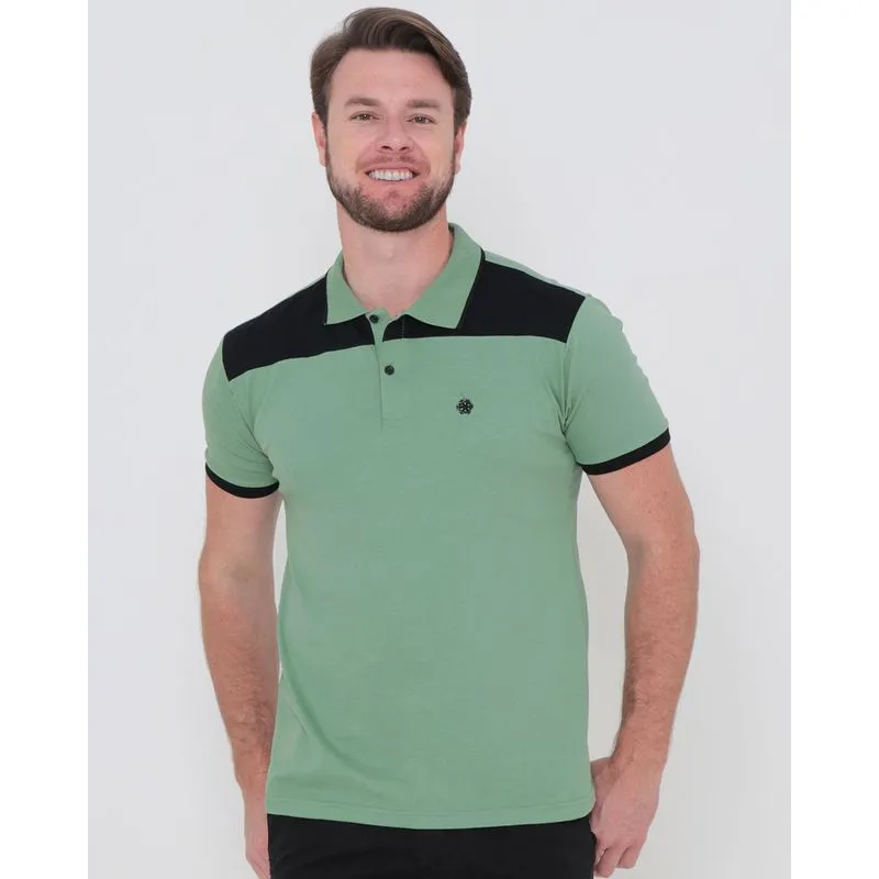 Polo Masculina Recorte Verde M