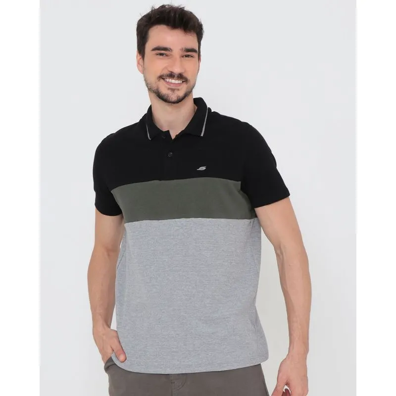Polo Masculina Com Recortes Preta M