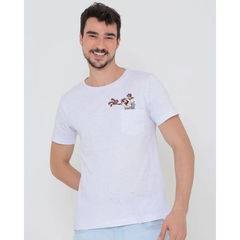 Camiseta Estampa Taz Mania Looney Tunes Branca P