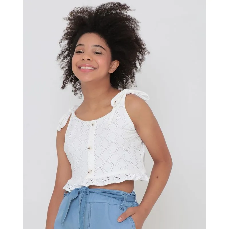 Regata Juvenil Cropped Laise Off White 16