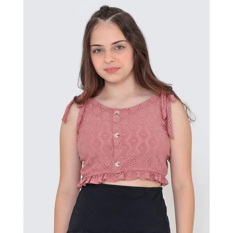 Regata Juvenil Cropped Laise Rosa 10