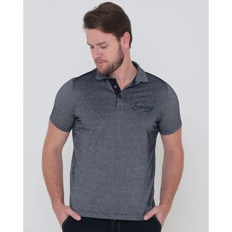 Polo Masculina Bordado Sawary Azul Marinho G
