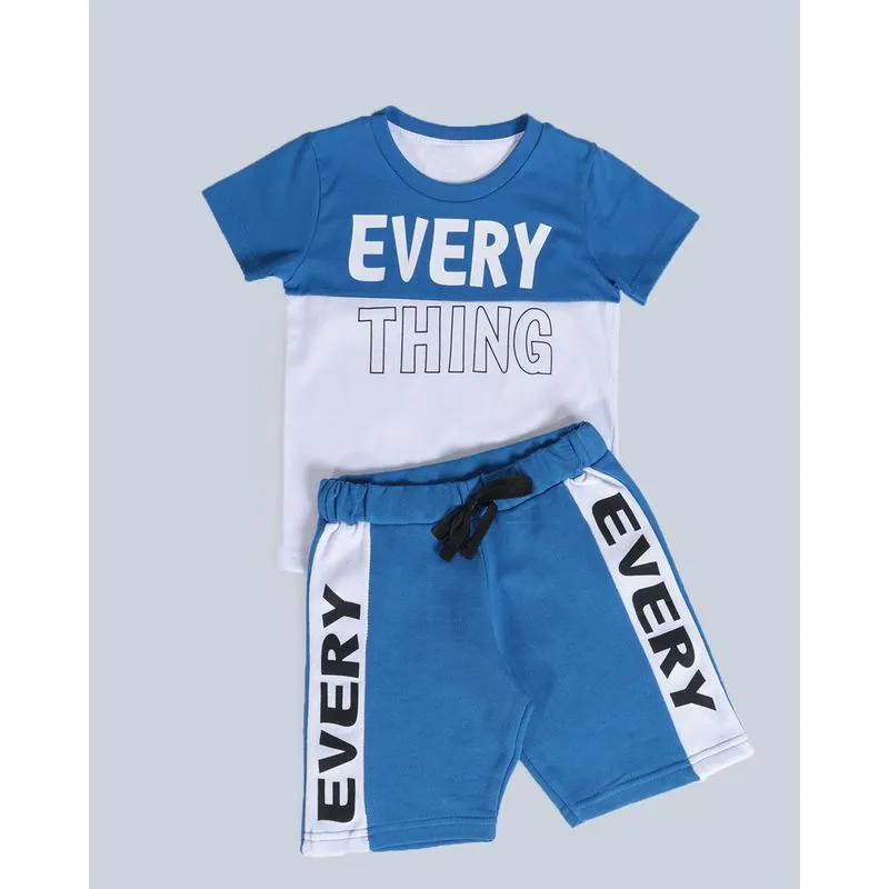 Conjunto Bebê Recortes Estampado Azul e Branco 3