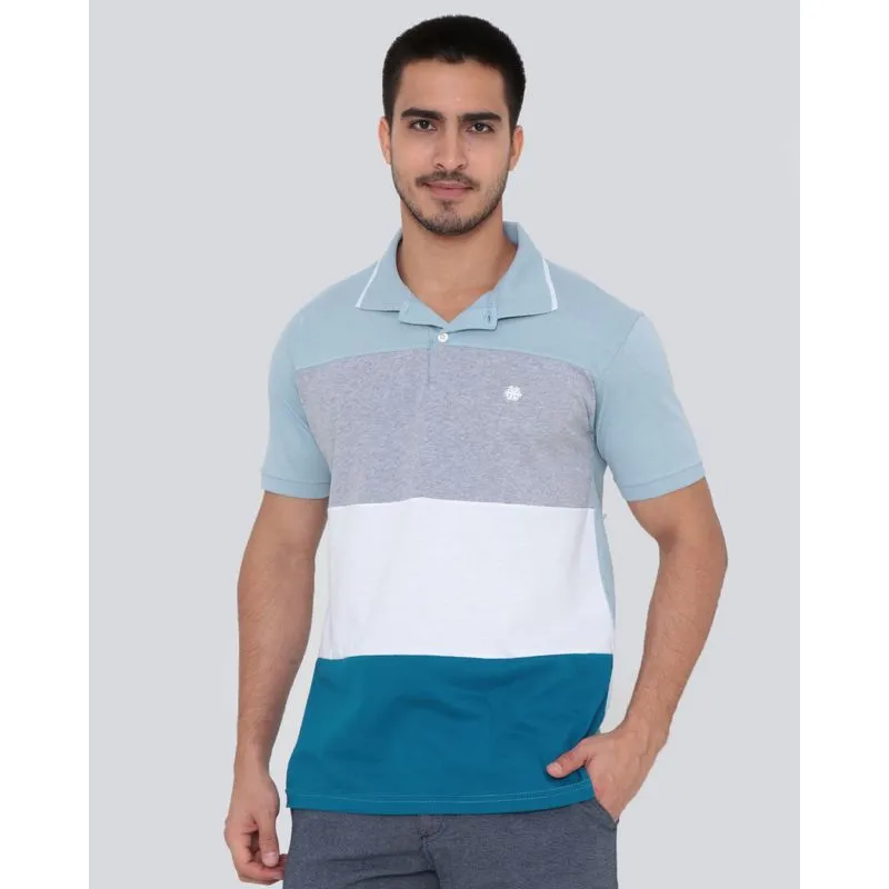 Polo Masculina Com Recortes Azul GG