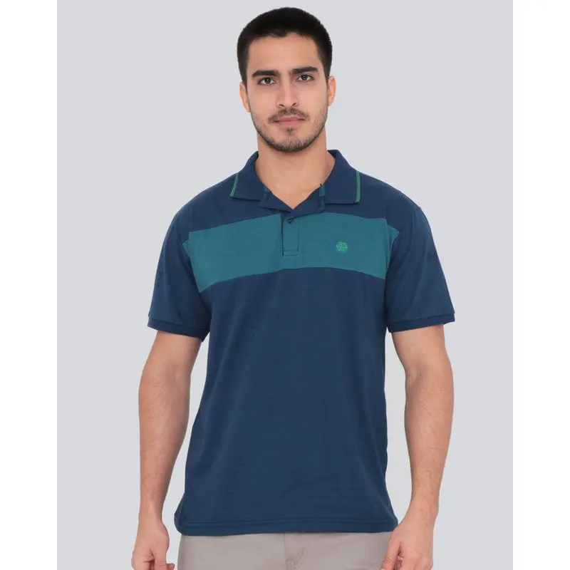 Polo Masculina Com Recorte Azul Marinho GG