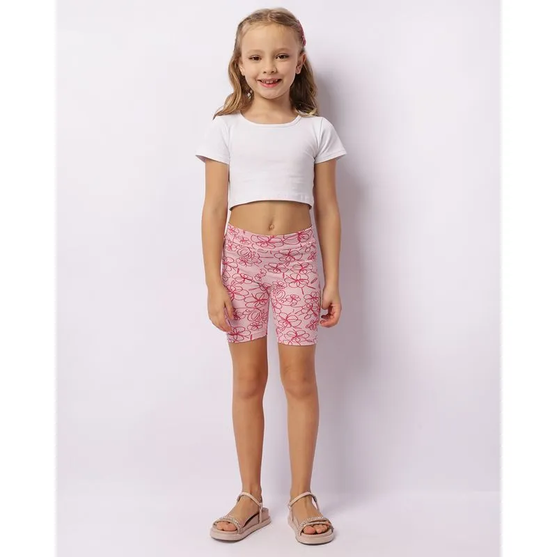 Bermuda Infantil Ciclista Estampa Sortida Rosa 4