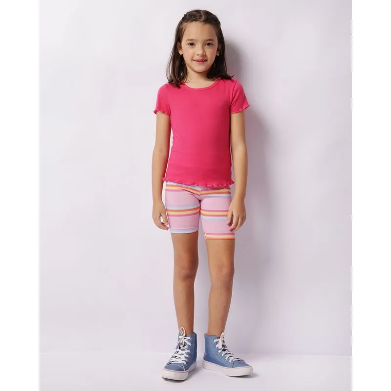 Bermuda Infantil Ciclista Estampa Sortida Rosa 6