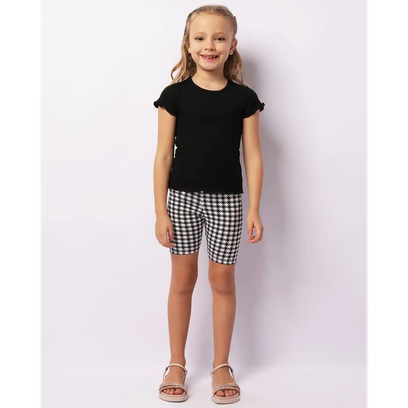 Bermuda Infantil Ciclista Estampada Arco-íris Preta 8