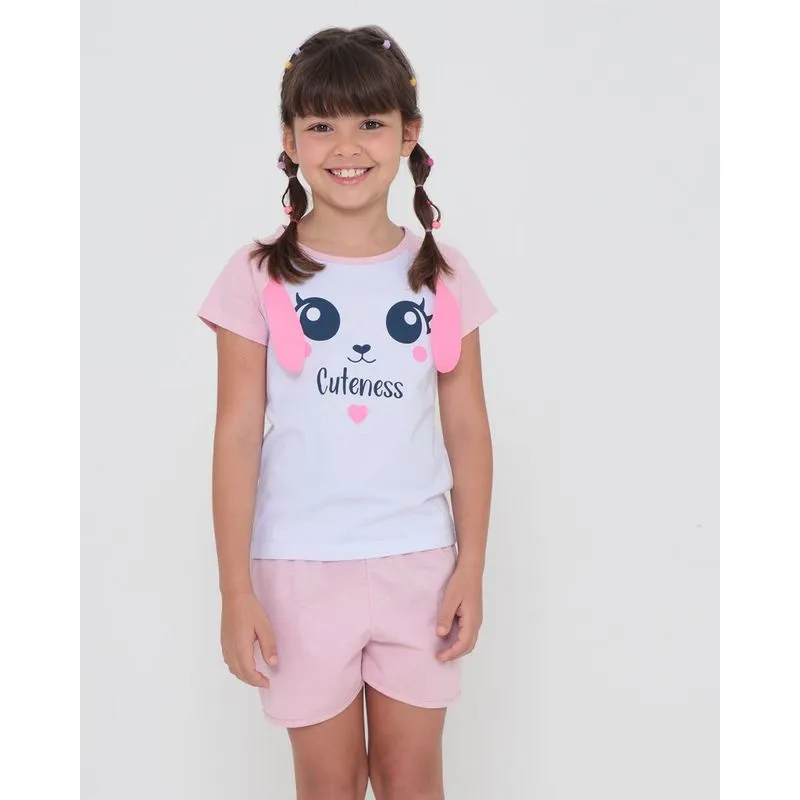 Pijama Infantil Interativo Estampa Coelho Branco 6