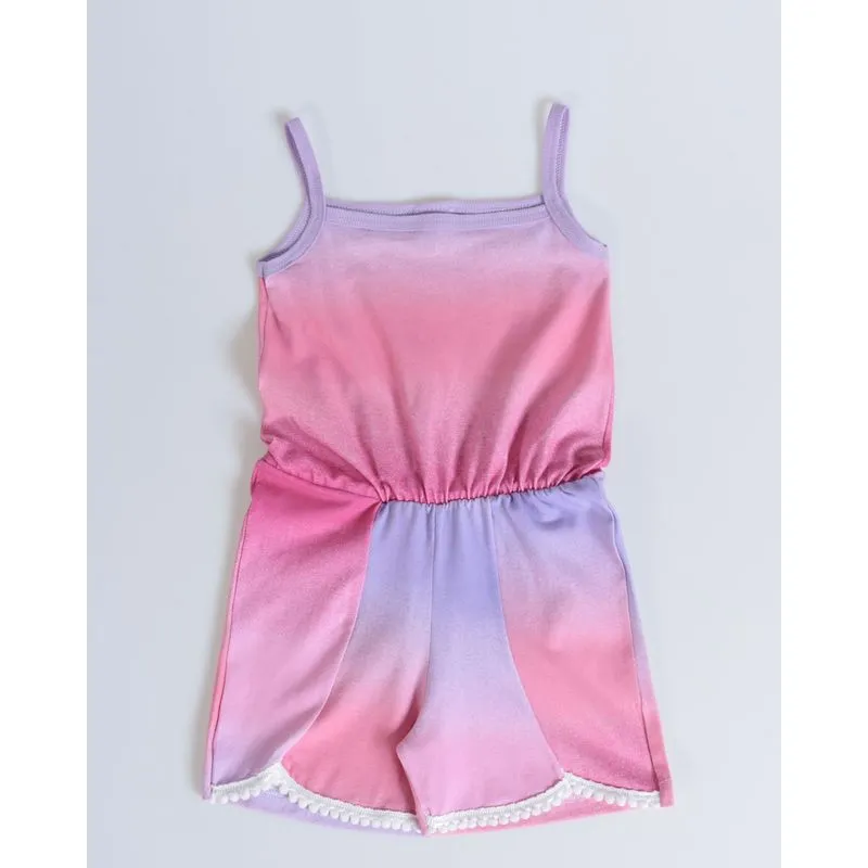 Macaquinho Bebê Barra Com Pompom Tye Dye Rosa 3