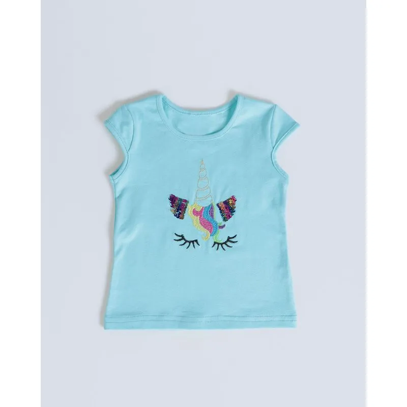 Blusa Bebê Estampa Unicórnio Azul 1