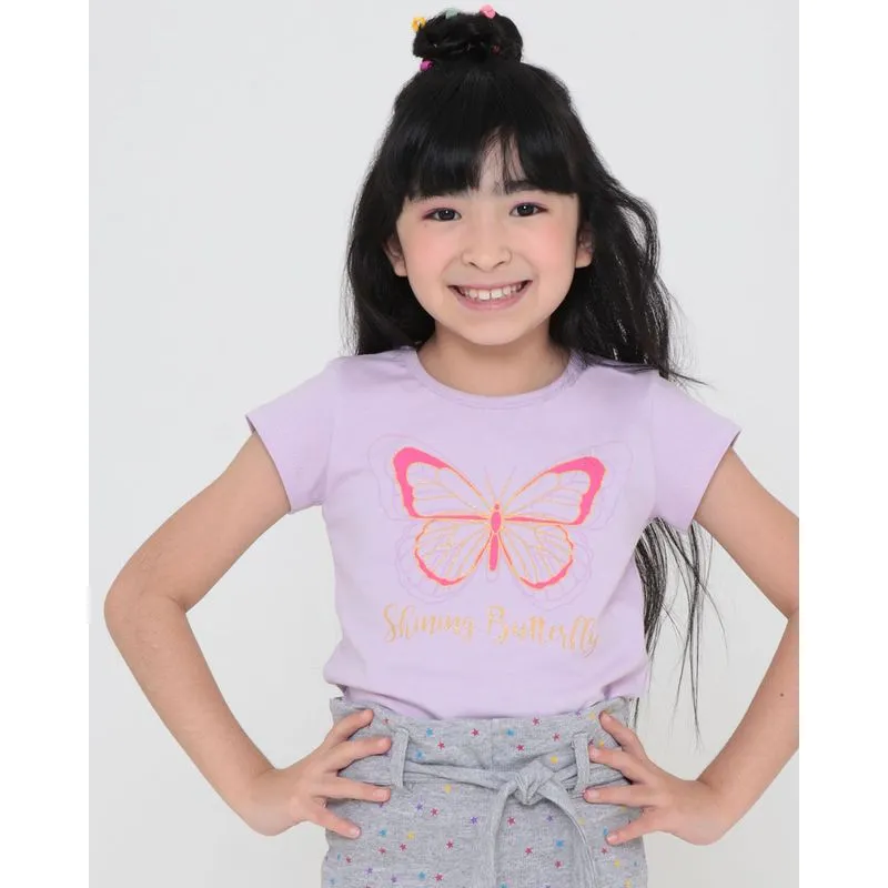 Blusa Infantil Estampa Borboleta Lilás 4