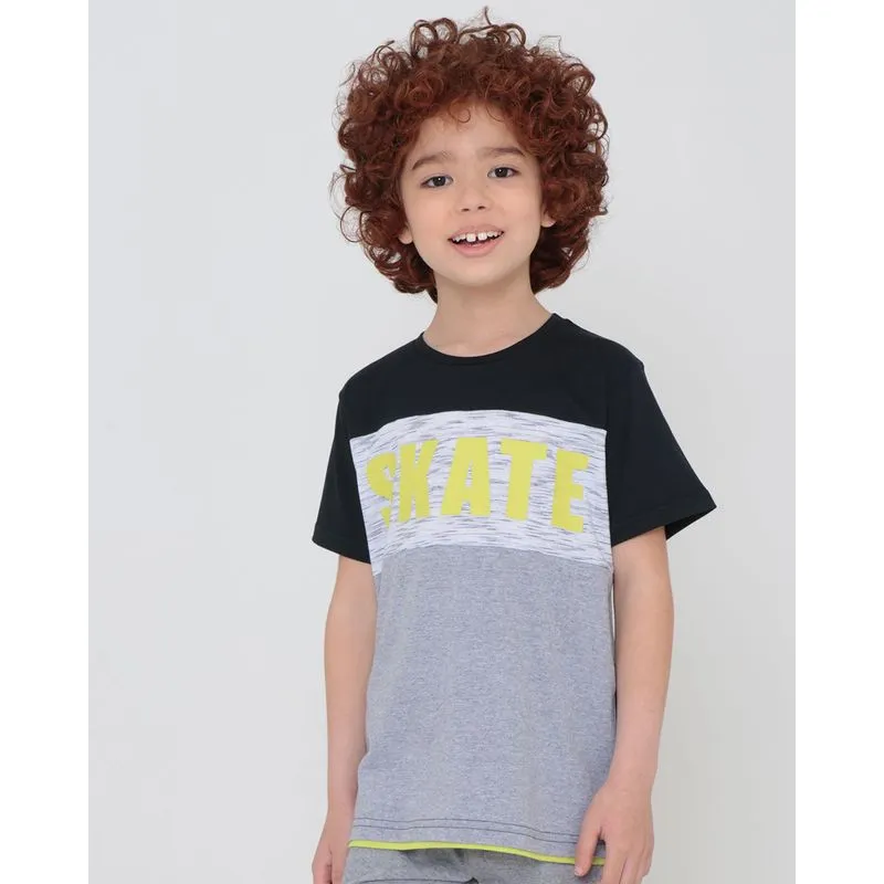 Camiseta Infantil Estampa Skate Preta 6