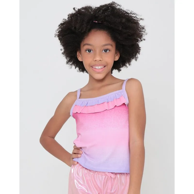 Regata Infantil Estampa Tie Dye Lilás 6