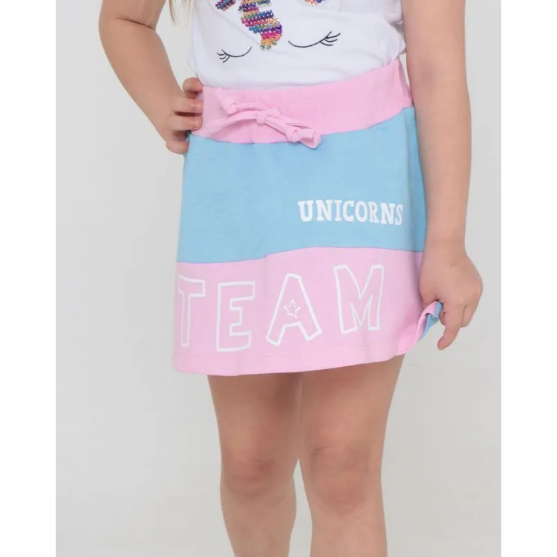 Short Saia Infantil Moletinho Recorte Azul 6